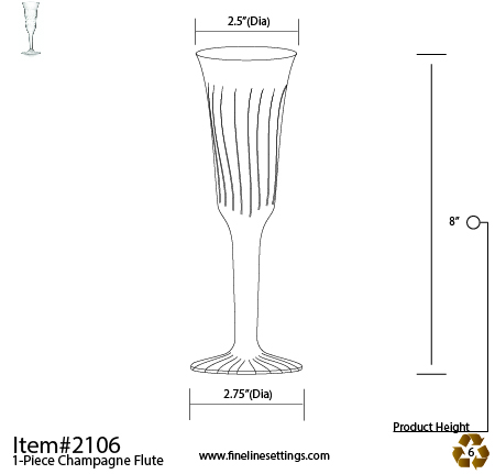 Champagne Flute Dimensions & Drawings