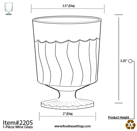 Fineline Flairware 2205 5.5 oz. Clear Plastic Wine Cup