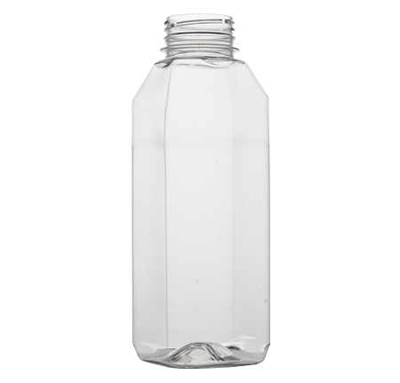 16 oz. Customizable Tall Square PET Clear Juice Bottle - 160/Bag