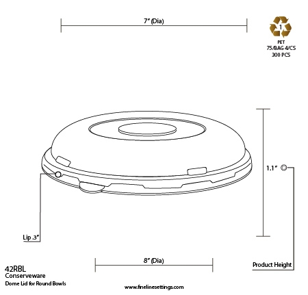 Fineline Settings 9401-L, 14-Inch Platter Pleasers Clear Round Dome PET  Lids, 25/CS